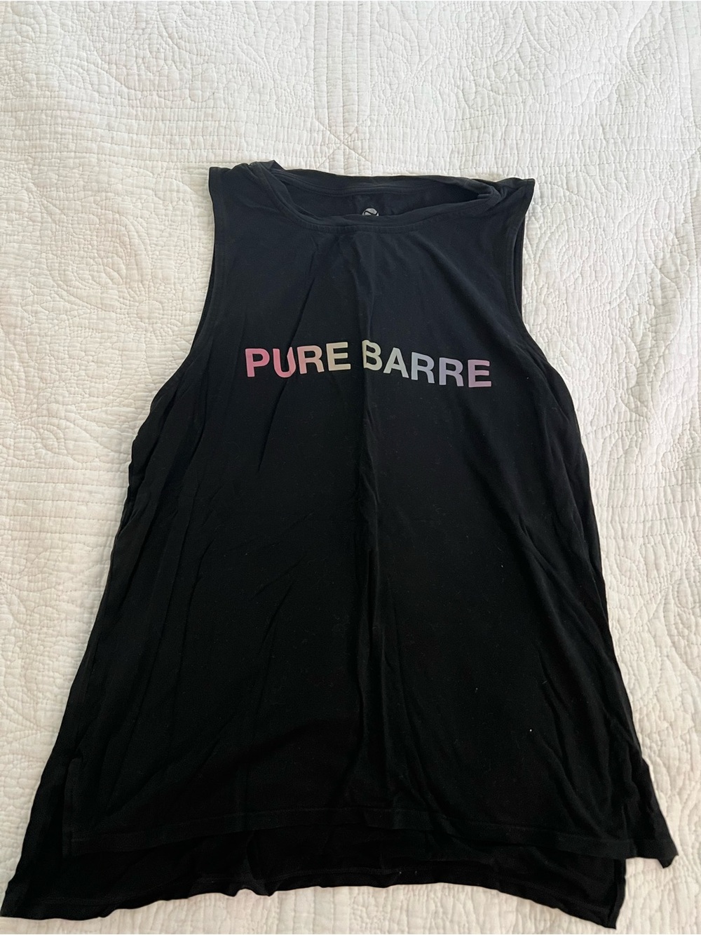 Noli Black Muscle Tee with Pink-to-Purple Gradient Logo